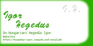 igor hegedus business card